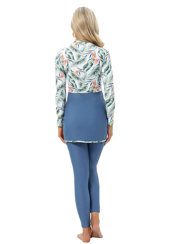 Printed Modest Burkini Swimwear 3-Piece Set – Oceana