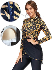 Printed Modest Burkini Swimwear 3-Piece Set – Oceana
