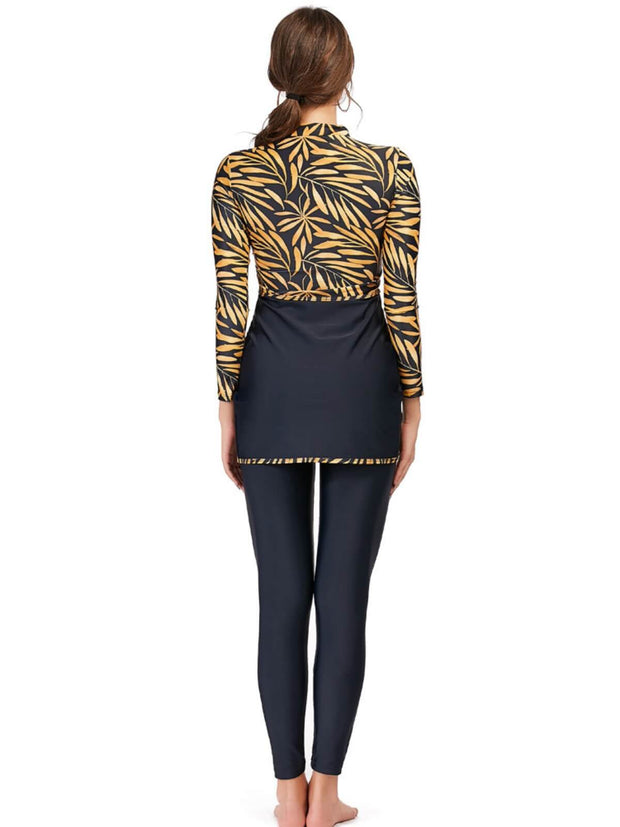 Printed Modest Burkini Swimwear 3-Piece Set – Oceana