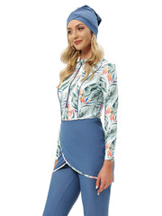 Printed Modest Burkini Swimwear 3-Piece Set – Oceana