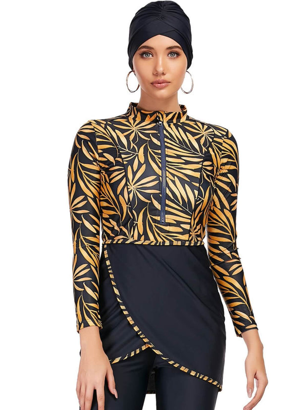 Printed Modest Burkini Swimwear 3-Piece Set – Oceana