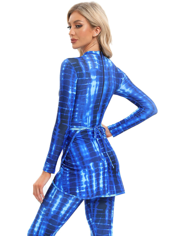 Printed Modest Burkini Swimwear 4-Piece Set – Hydraya