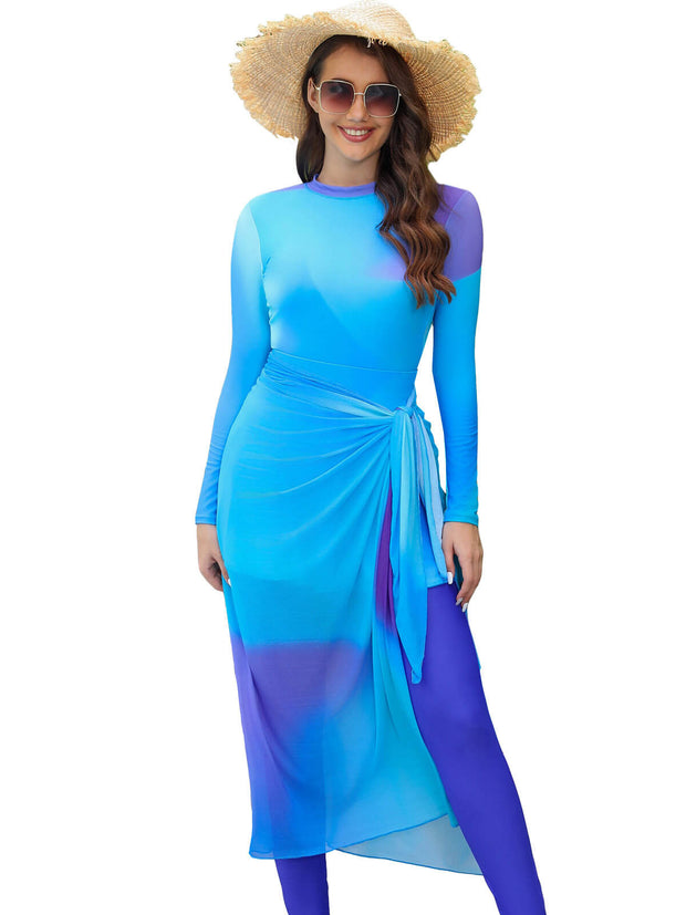 Gradient Modest Burkini Swimwear 4-Piece Set – Marina