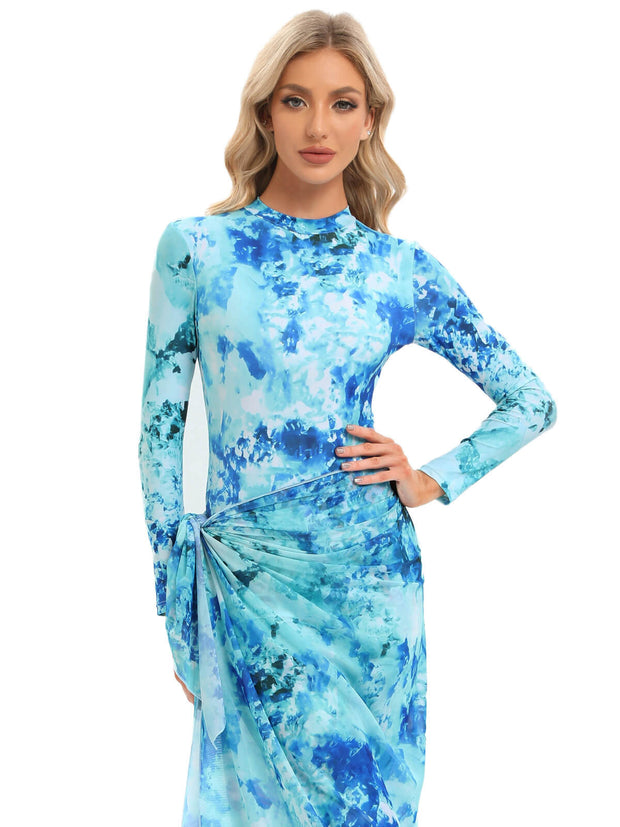 Printed Modest Burkini Swimwear 4-Piece Set – Hydraya
