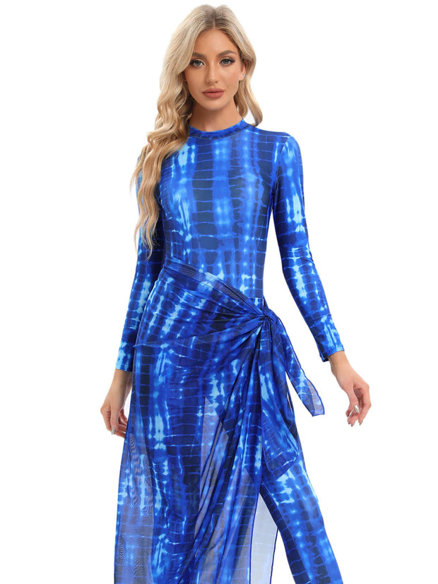 Printed Modest Burkini Swimwear 4-Piece Set – Hydraya