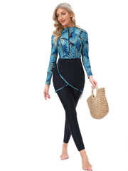 Printed Modest Burkini Swimwear 3-Piece Set – Oceana