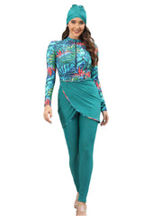 Printed Modest Burkini Swimwear 3-Piece Set – Oceana
