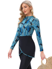 Printed Modest Burkini Swimwear 3-Piece Set – Oceana